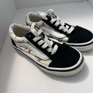 Vans Kids Sneakers Black and White Floral